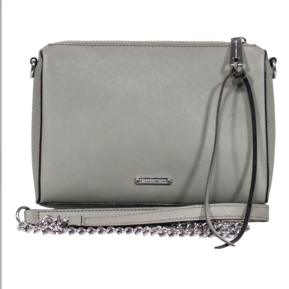 Rebecca Minkoff Grey Leather Avery mini crossbody bag